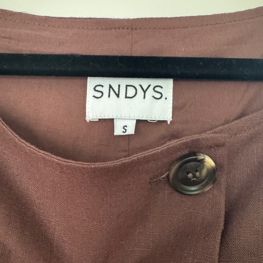 SNDYS Women's Allegra Linen Mini Dress Size S | Color: Brown